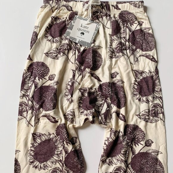 NWT Kate Quinn Organics Raisin sunflower bamboo panda pants 6 years - Picture 2 of 6